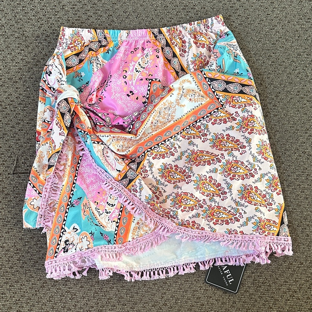 Zaful Multicolor Paisley Mini Skirt